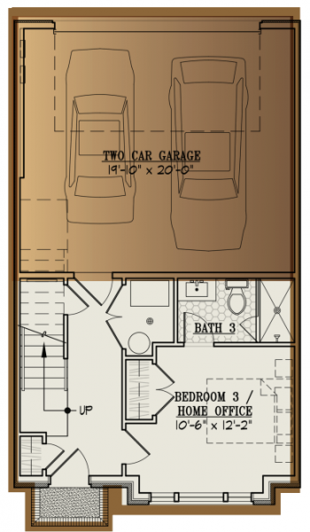 Brooks Estate Old Town floor plan layout - new construction townhome