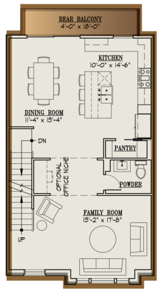 Brooks Estate Old Town floor plan layout - new construction townhome
