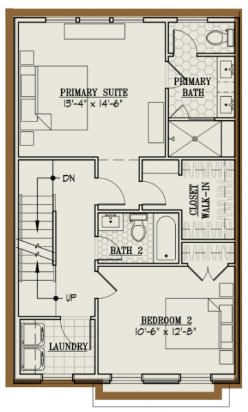 Brooks Estate Old Town floor plan layout - new construction townhome
