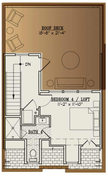 Brooks Estate Old Town floor plan layout - new construction townhome