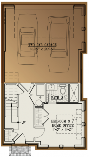 Brooks Estate Old Town floor plan layout - new construction townhome
