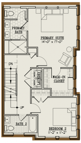 Brooks Estate Old Town floor plan layout - new construction townhome