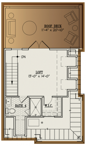 Brooks Estate Old Town floor plan layout - new construction townhome
