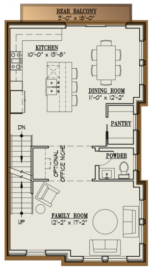 Brooks Estate Old Town floor plan layout - new construction townhome