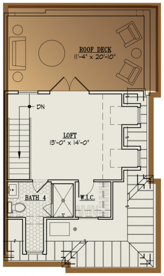Brooks Estate Old Town floor plan layout - new construction townhome