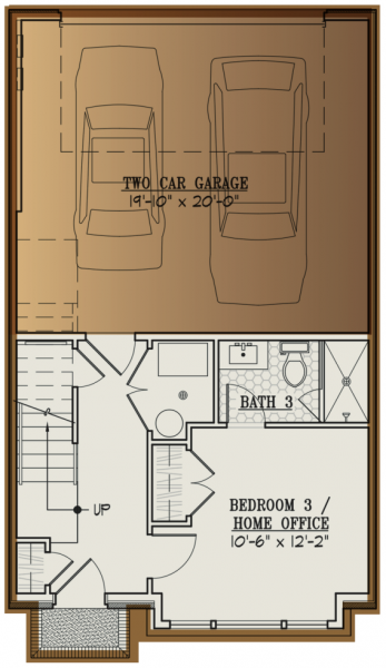 Brooks Estate Old Town floor plan layout - new construction townhome