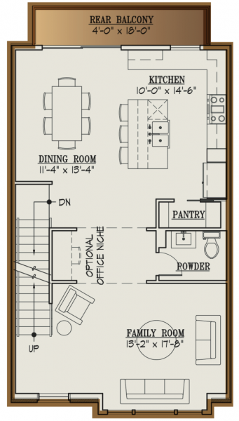 Brooks Estate Old Town floor plan layout - new construction townhome