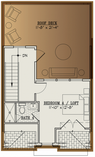 Brooks Estate Old Town floor plan layout - new construction townhome